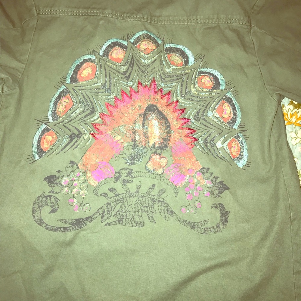 Oversized embellished military jacket